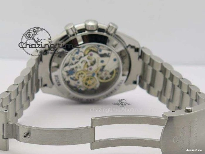 0118 Speedmaster MoonWatch  Apollo 16 Black Dial On SS Bracelet Supportive 8231